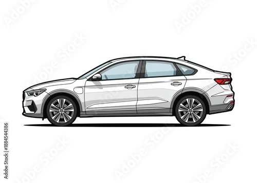 Car Outline Vector Template – Minimal Scalable Vehicle Illustration