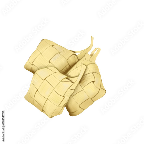steamed ketupat illustration for iedul fitri 