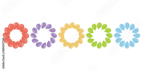 Balloon Wreaths, Festive Party Frames and Borders. Balloon Ring, Colorful Party Decoration Clipart. Festive Balloon Border, Celebration Frame for Invitations