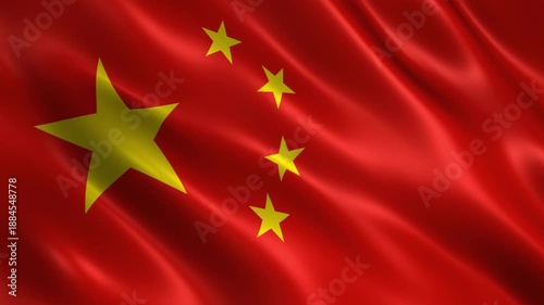 waving china national flag animation loop