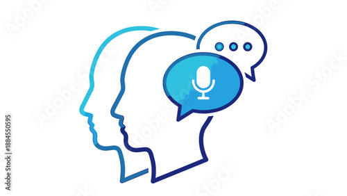 Conceptual graphic of speech communication and brainstorming ideas