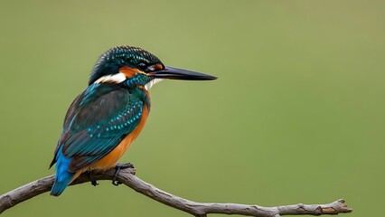 Kingfisher perched on a branch outdoors.