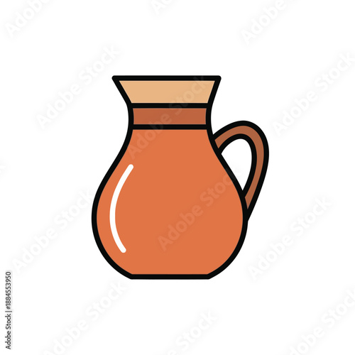 Simple illustration of a brown mortar and pestle, a tool used for grinding and crushing ingredients