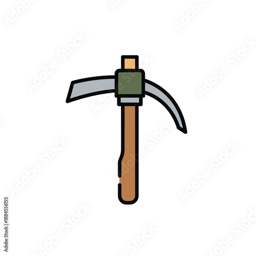 Simple illustration of a brown mortar and pestle, a tool used for grinding and crushing ingredients