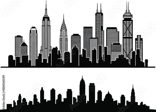 New york city skyline silhouette graphic design
