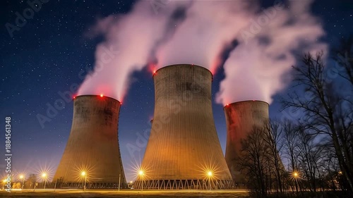 Nuclear Power Plant, nuclear energy, atomic power station, electricity generation, clean energy source, power plant infrastructure, energy production, nuclear reactor, industrial energy facility