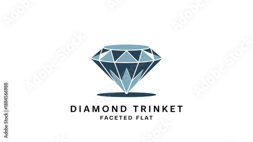 A faceted flat diamond trinket icon in a modern minimalist design style