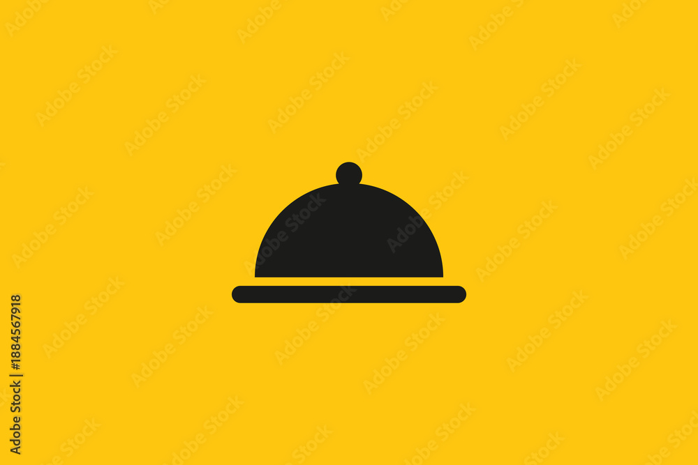 Fototapeta premium Cloche icon for food service or restaurant