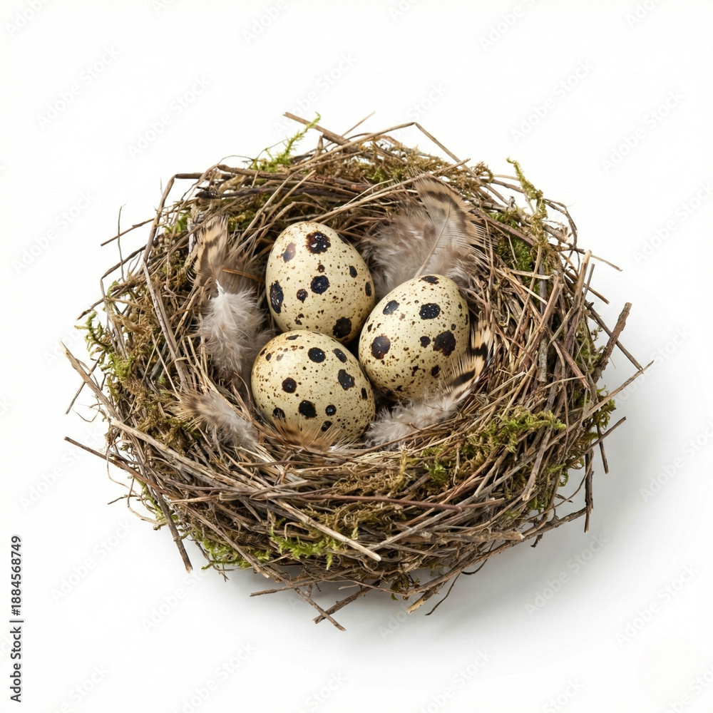 Obraz premium 8. Quail Eggs in Nest