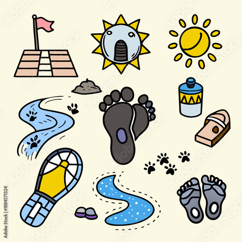 Summer outdoor activities and footwear