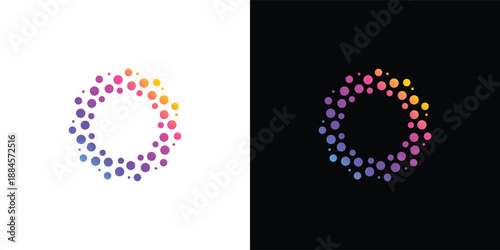 Vibrant gradient circle pattern with multicolored bubbles