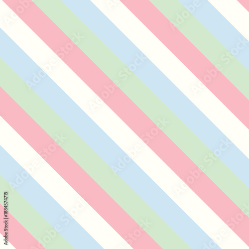 
Spring diagonal seamless pattern, pastel diagonal stripes, soft floral inspired colors, abstract vector background, modern spring design