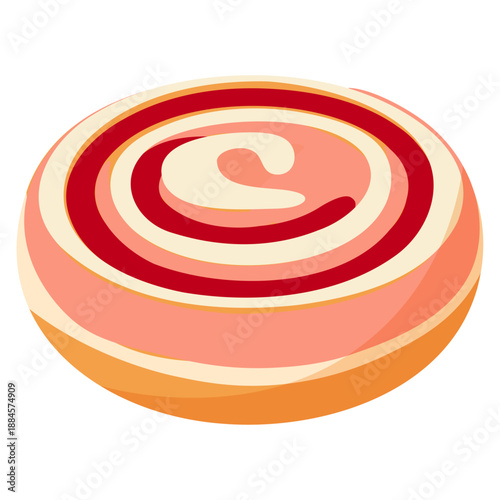 Strawberry Jam Spiral Round Bread Bakery