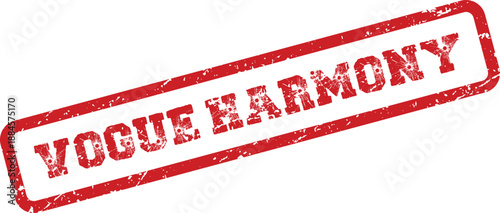 Vogue Harmony Red Grungy Stamped Mark for Fashion Branding and Balanced Style