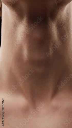 Wallpaper Mural Extreme Close-Up of Male Neck Swallowing Torontodigital.ca