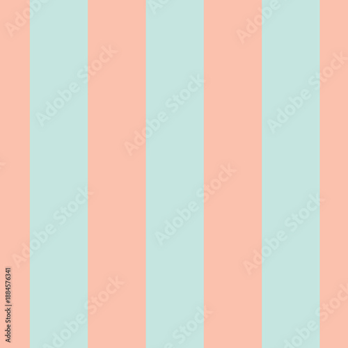Minimal spring seamless pattern with two color stripes, peach and mint pastel palette, abstract vector background, modern clean design