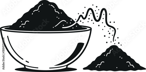 Holi festival black powder isolated on transparent background