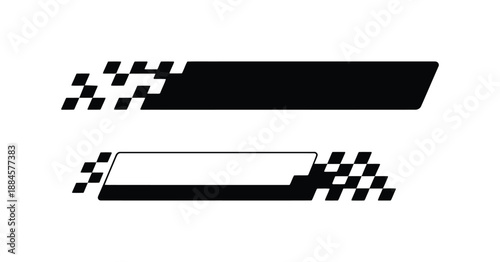 Sport car decal racing stripes checkered flag graphic element vector art design template racing stripes checkered flag graphic element vector
