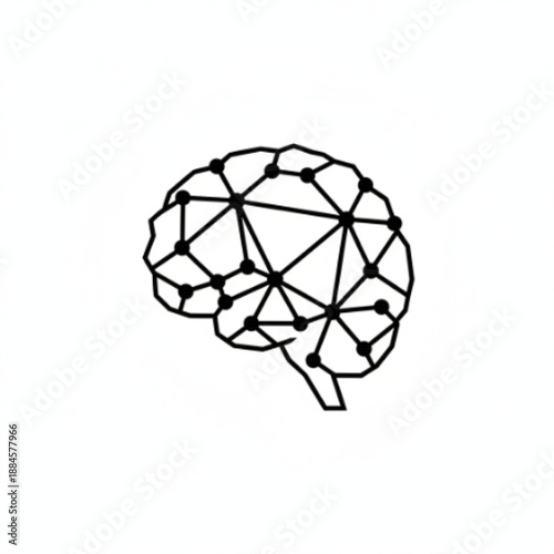 Abstract Neural Network Icon Representing the Human Brain