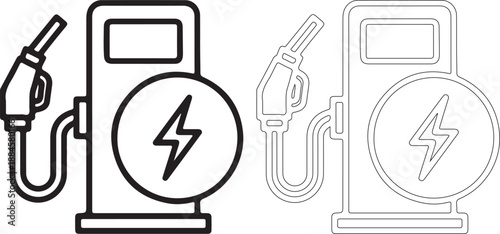 Electric gas pump station vector illustration