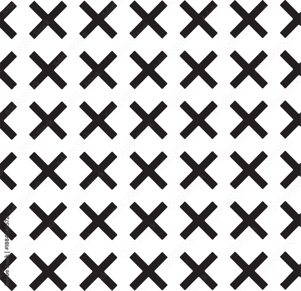 Obraz premium Simple tile-based geometric pattern, black on white