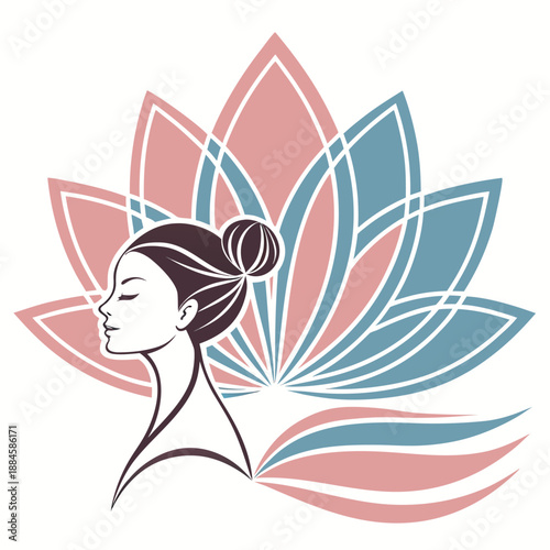 Elegant lotus flower logo design representing serenity beauty and holistic wellness for a tranquil spa or center high quality