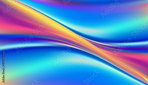 stunning iridescent fluid gradient background vibrant flowing waves The colorful texture features smooth transitions between electric blue pink and golden yellow