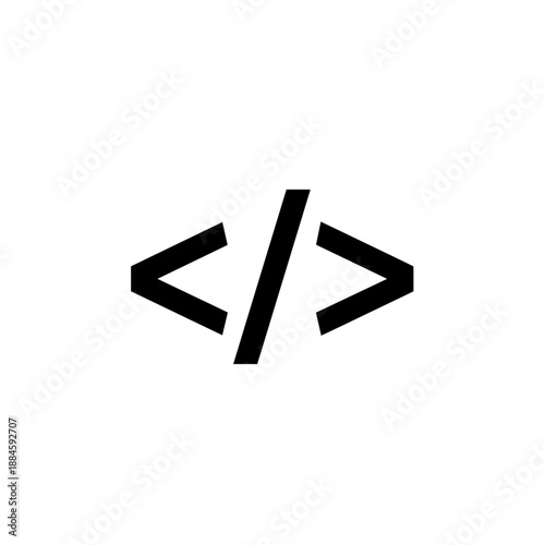 A black code tag icon representing programming and web development.