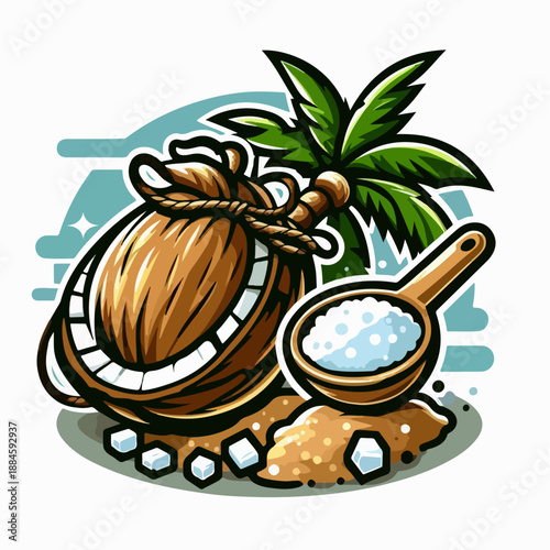 illustration of coconut