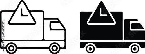 delivery delay two icon set vector illustration