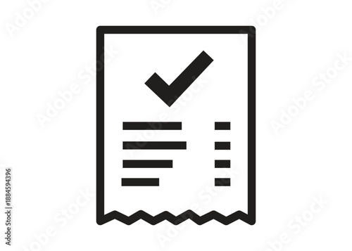 Checklist icon with checkmark and lines representing tasks completed or confirmation isolated on transparent background