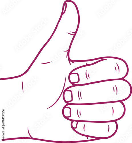 Hand making a thumbs up gesture Vector, illustration