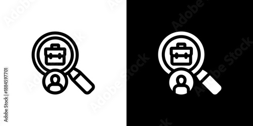 Job Seeker concept with flat Black White Background Vector illustration.