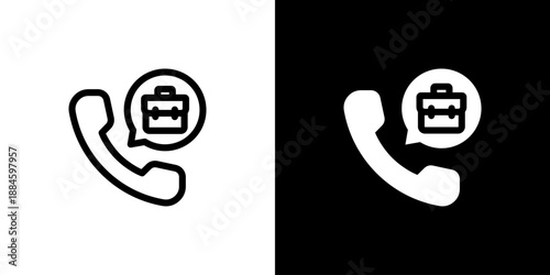 Call concept with flat Black White Background Vector illustration.
