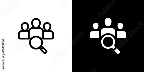 Human Resources concept with flat Black White Background Vector illustration.
