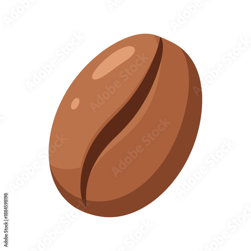 Brown Coffee Bean Icon Isolated on White Background, Simple Vector Illustration