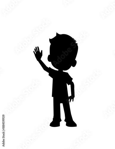 boy waving