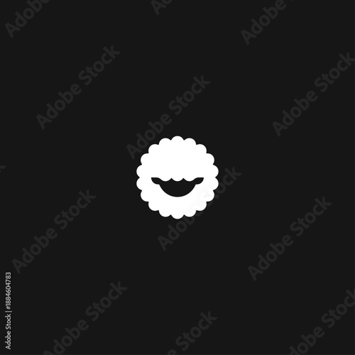 Sheep head logo Icon flat vector design