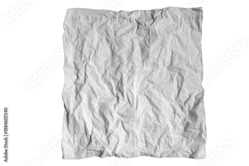 Photos Crumpled white napkin texture with wrinkles and embossed edge detail