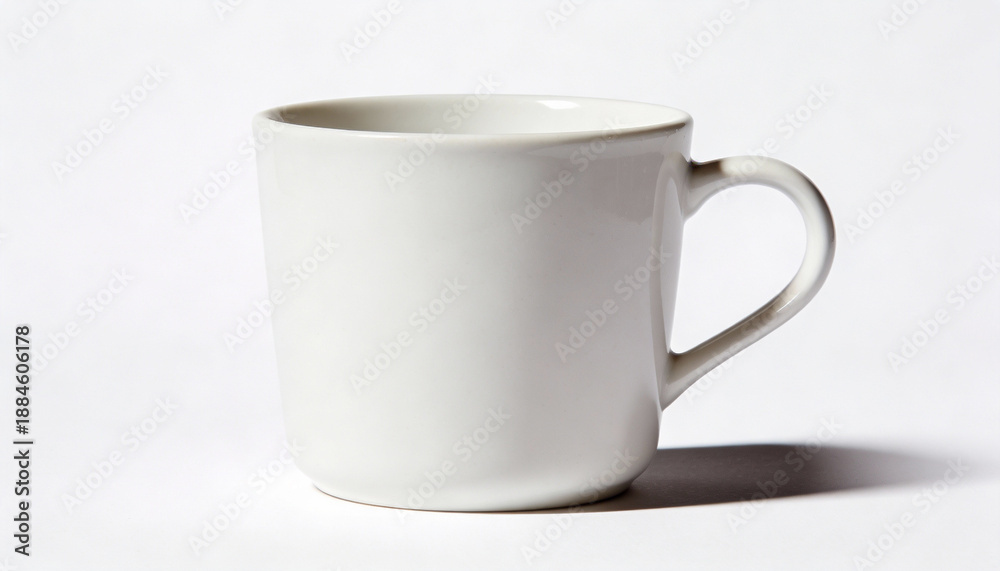 Fototapeta premium Realistic White Ceramic Mug Isolated on White Background Mockup