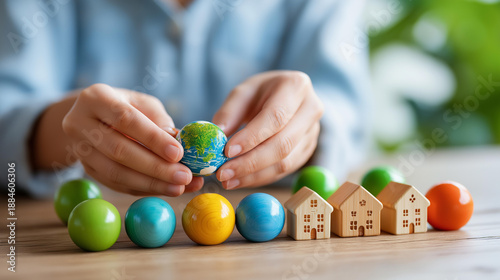 Sustainability home parenting with eco-friendly lifestyle concept, faceless parent organizing toys for donation, sustainable practices showcase, home life environmental responsibility,