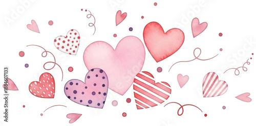 Pink Heart png Red Heart cutout Purple Heart png Watercolor Valentine cutout Dotted Heart png Striped Love cutout Cute Heart png Pastel Valentine cutout isolated transparent background image