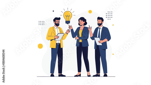Business Team Collaboration Brainstorming Idea Lightbulb Innovation Concept