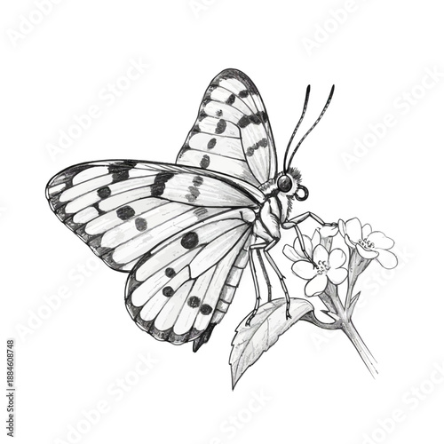 Vector illustration of a Brazilian Green Lacewing (Chrysopidae spp.), a delicate insect beneficial to agriculture as a pest control agent.