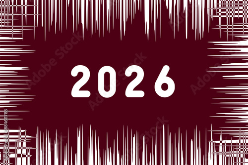 Happy New Year 2026, festive pattern with ice stalactite concept on color background for invitation card, Merry Christmas, Happy New Year 2026.