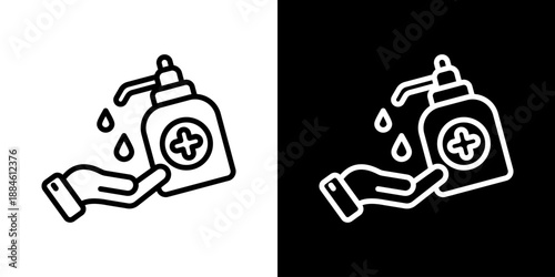 Sanitation Icon Of Line Black And White Style