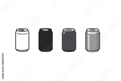 Beverage and container icon set. Featuring can, soda, drink, refreshment, beverage, carbonated, aluminum, packaging and more.