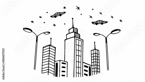 silhouette of a city