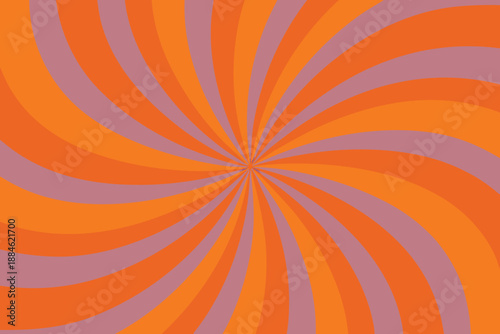 An abstract design featuring swirling orange and muted purple radial patterns