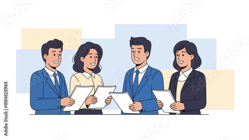 Diverse business team in meeting, discussing documents and planning strategy